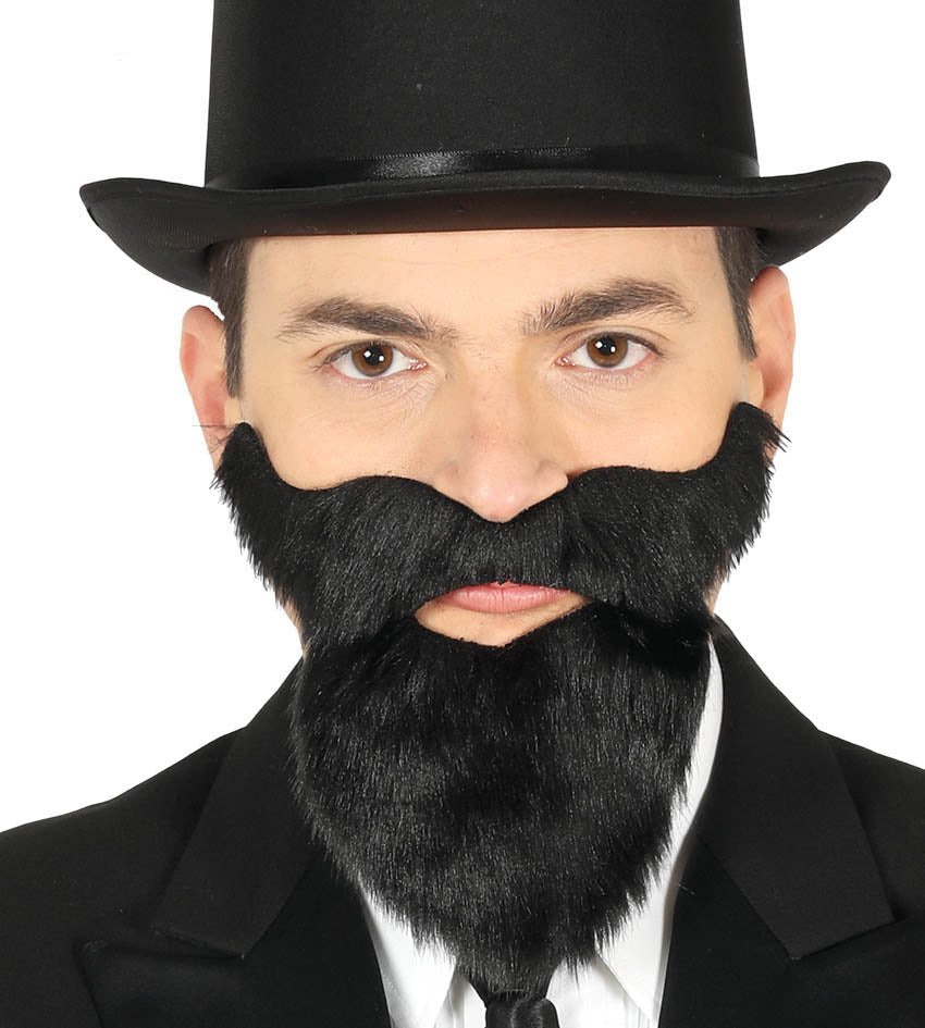 Black Beard and Moustache with adhesive