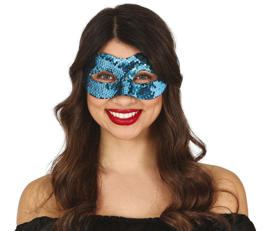 Blue Sequined Mask