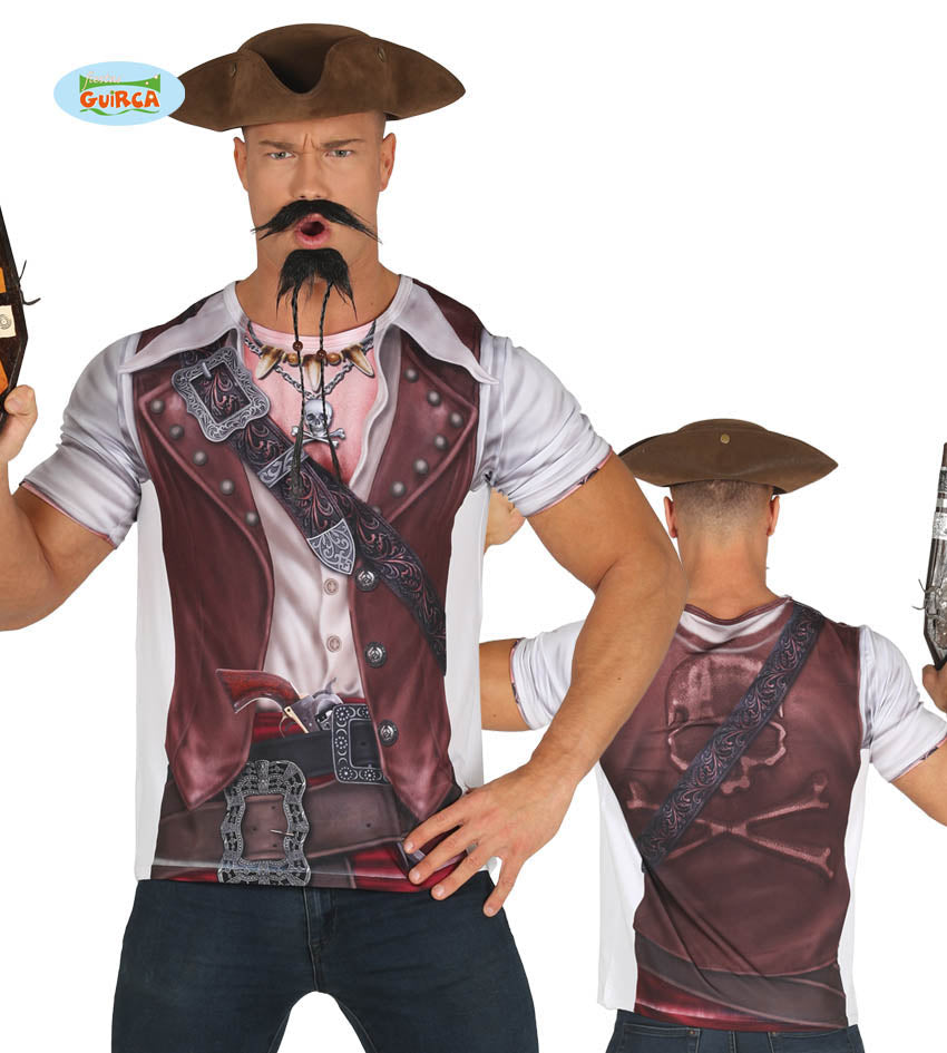 Mens Lithographed Pirate T Shirt Costume