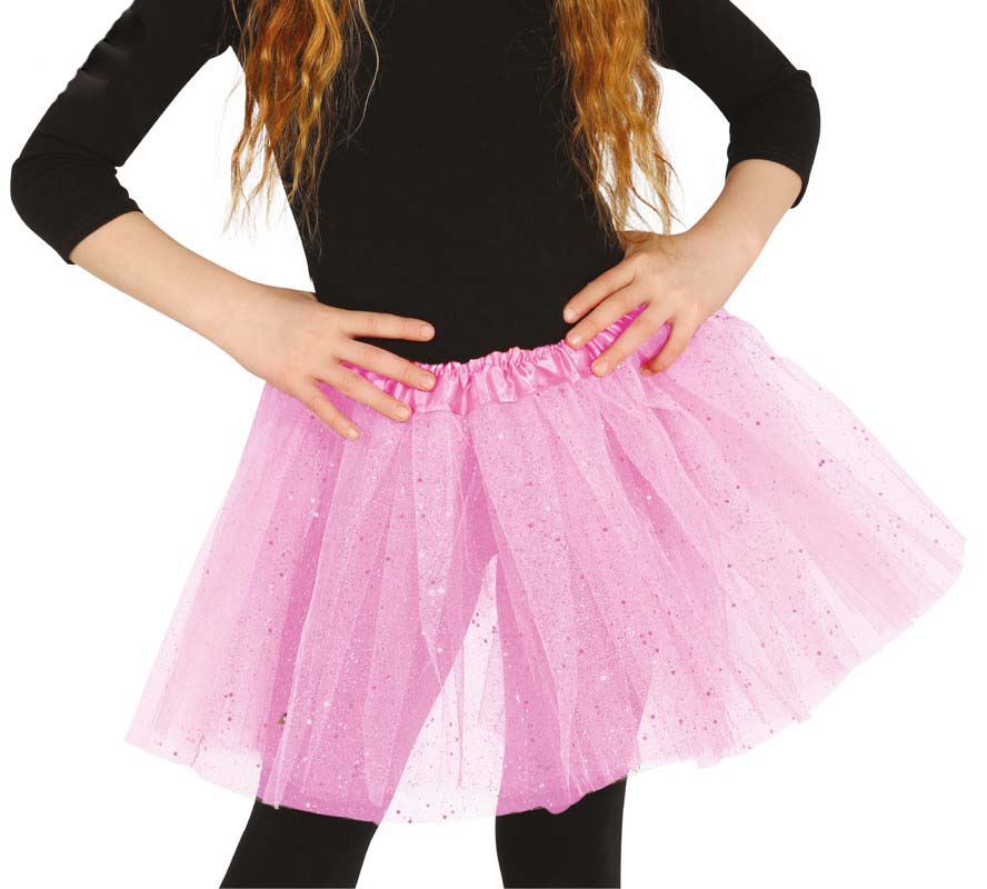 Child Light Pink Sparkle Tutu with elasticated waist| 30cm