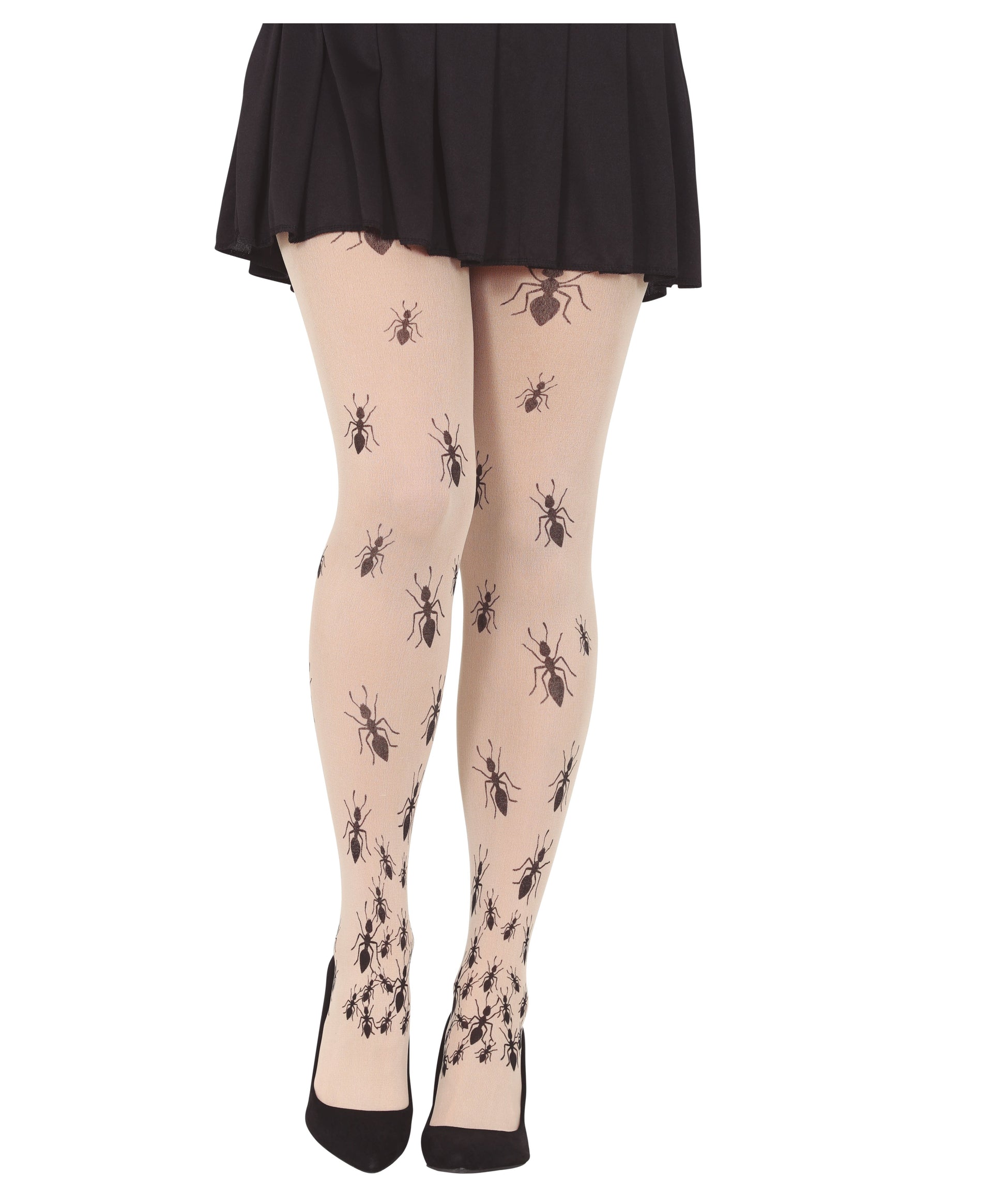 Crawling Ants Tights. Sheer with a crawling ant pattern.