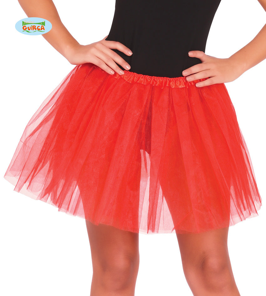 Ladies Red Tutu 40cm drop, 2 layers Elasticated waist fits up to 100cm (39 inches)