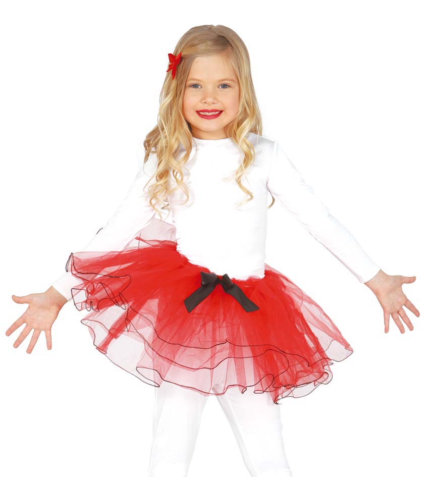 Child Red Tutu with Black Bow
