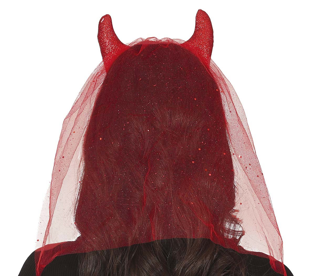 Demon Horns Headband with Veil