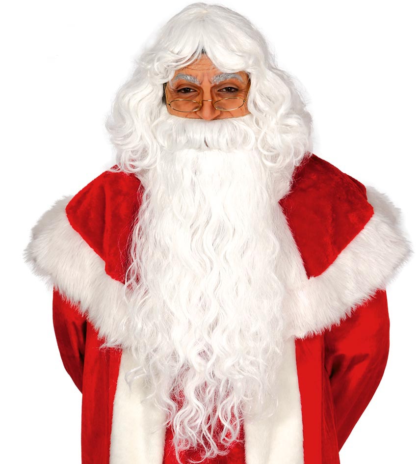 Santa Claus Long White Wig and Beard Set