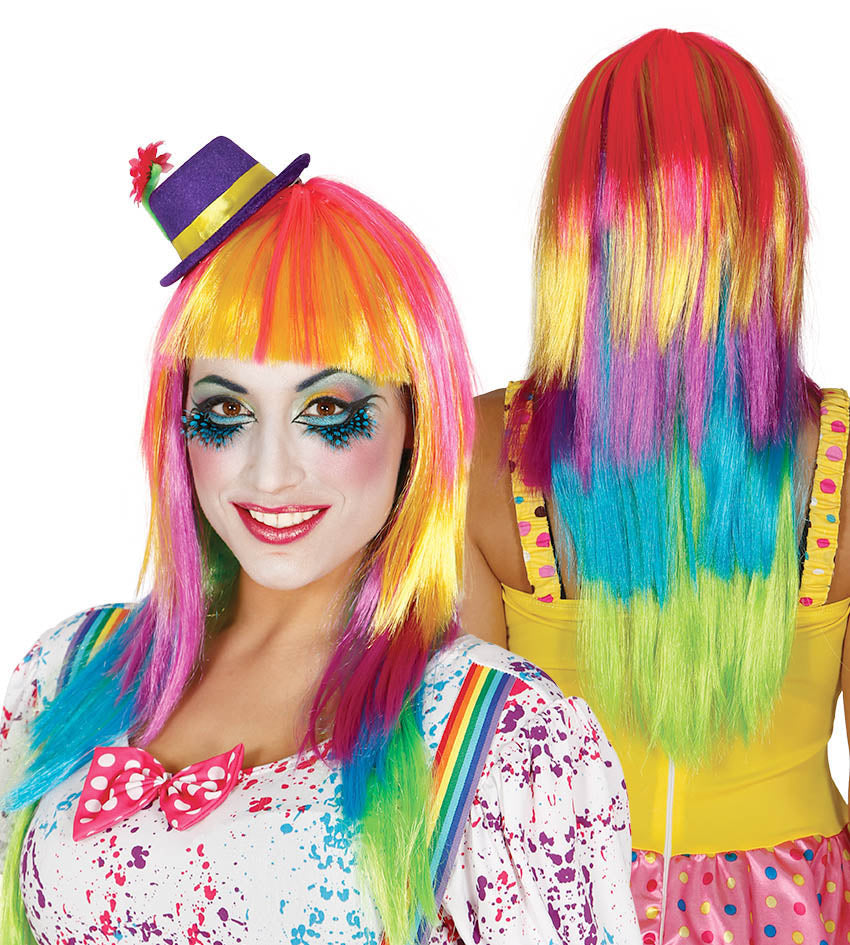 Multicolour Long Hair Wig. Hat NOT included