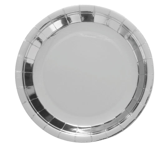 Silver Paper Plates, Pack of 6