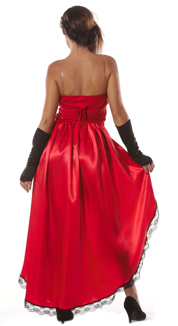 Ladies Red Burlesque Costume includes dress and sleeves