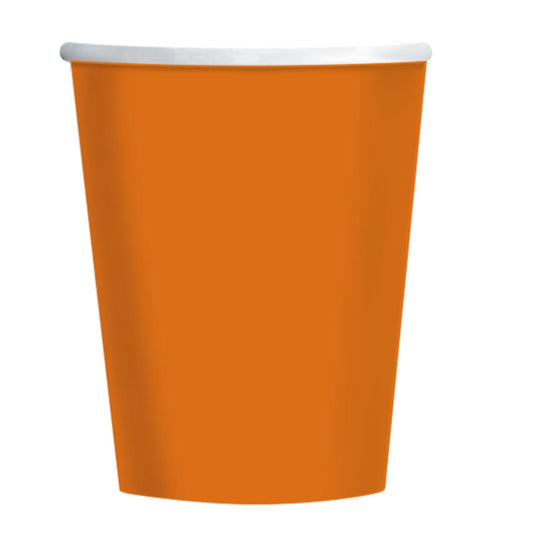 Orange Paper Cups, Pack of 8
