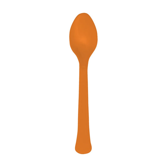 Orange Plastic Spoons, Pack of 24