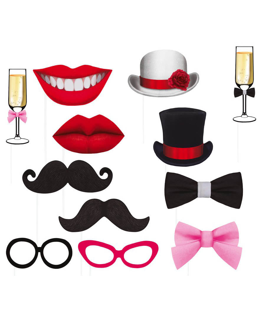 Party Photo Props, Pack of 12