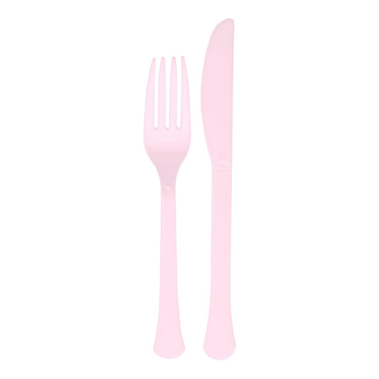 Marshmallow Pink Knives and Forks, Pack of 12 Sets