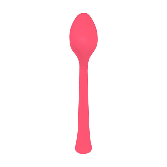 Red Plastic Spoons, Pack of 24