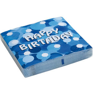 Blue Sparkle Party Luncheon Napkins 3 Ply