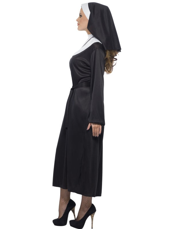 Ladies Nuns Habit Costume includes dress and headpiece