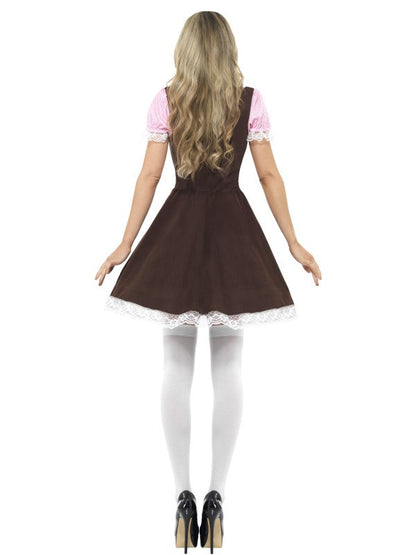 Ladies Oktoberfest Tavern Girl Fancy Dress Costume includes dress with attached apron. Hat sold separately.