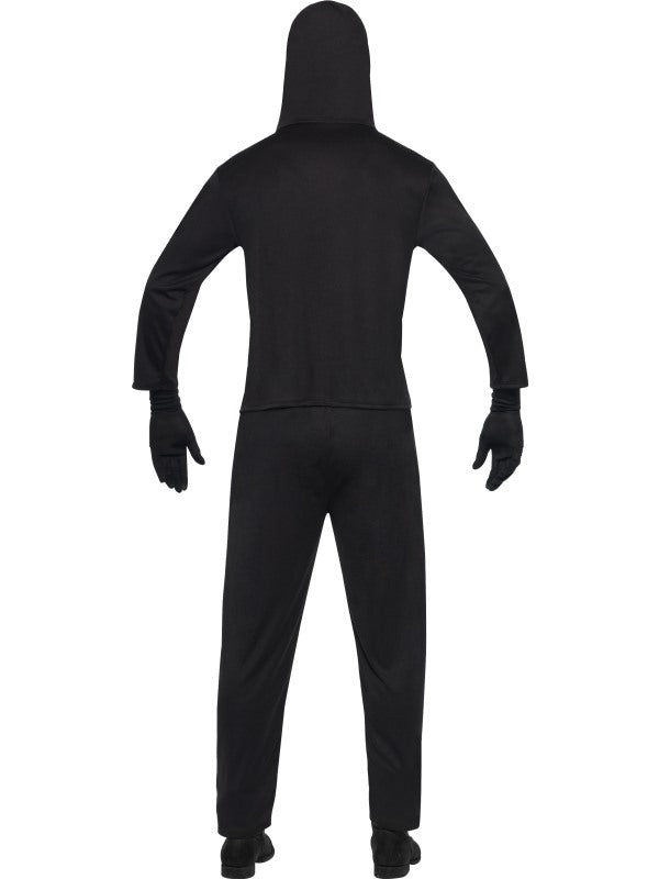 Neon Bones Halloween Skeleton Costume includes trousers, top with hood and mask
