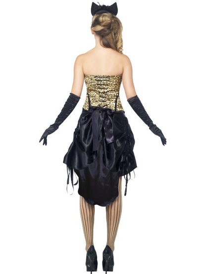 Burlesque Kitty Ladies Fancy Dress Costume includes corset and skirt