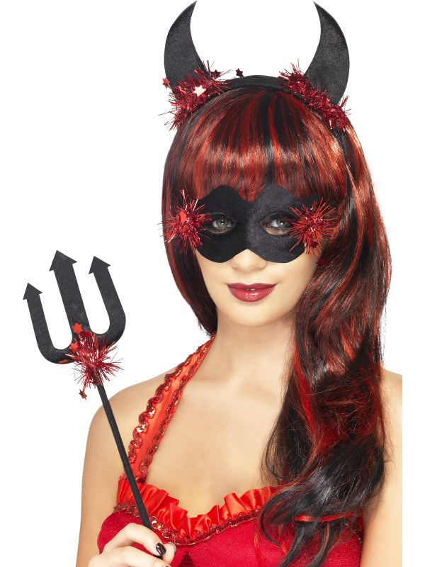 Devilicious Kit Black, includes eyemask, horns and trident crop.