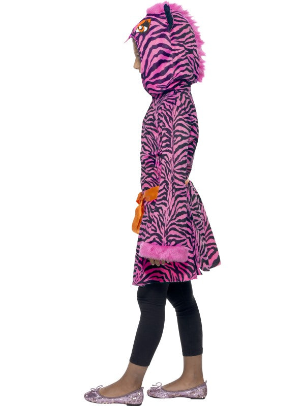 Girls Zebra Sass Fancy Dress Costume includes jacket with animal hood with fur and belt