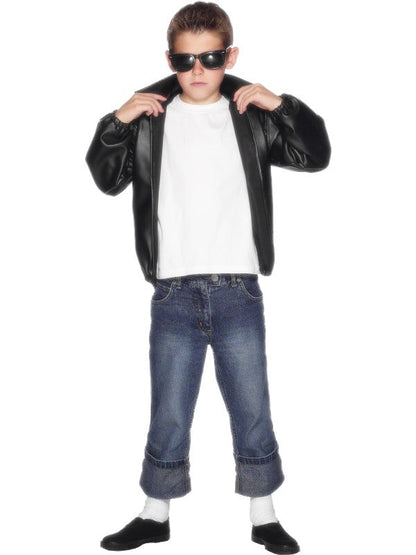 Boys Grease T-Bird Jacket. Black with grease logo.