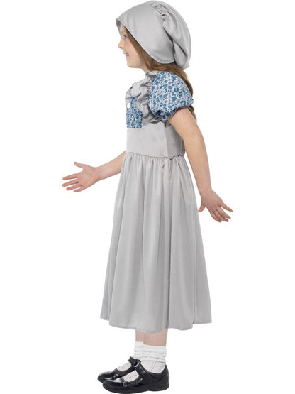 Victorian School Girl Fancy Dress Costume includes, dress and hat