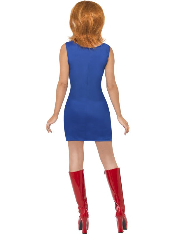 Ladies Ginger Power Spice Girl Fancy Dress Costume includes Union Jack Dress. Wig sold separately.