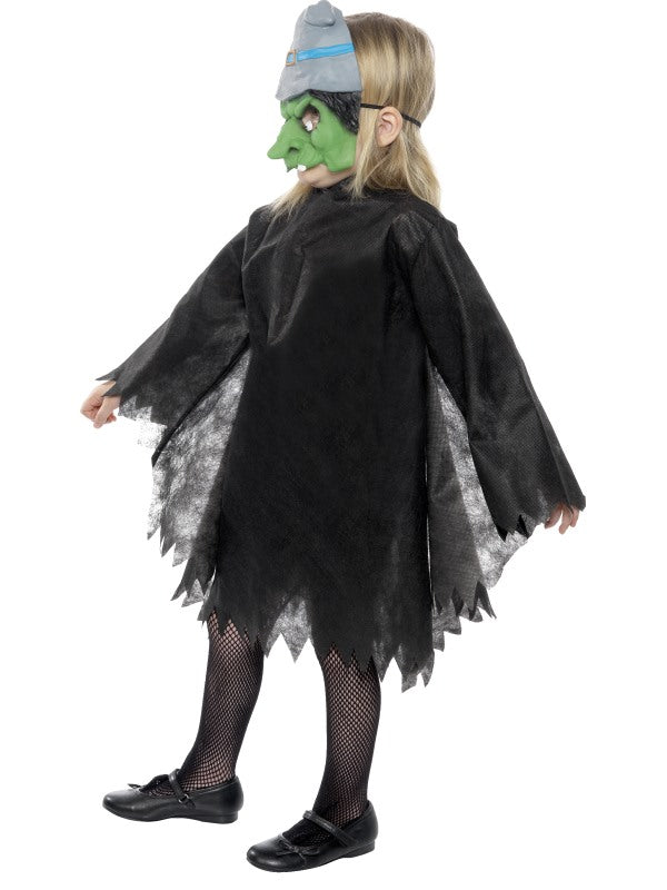 Halloween Childs Instant Witch Set includes half mask with hat and tunic. One Size