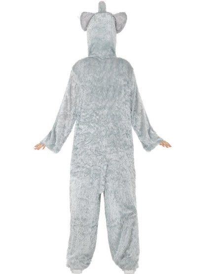 Adult Elephant Fancy Dress Costume includes jumpsuit with hood.