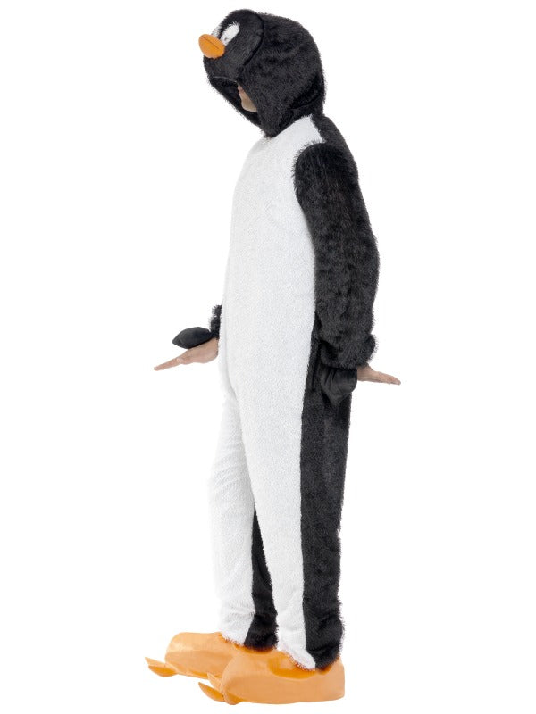 Penguin Fancy Dress Costume includes jumpsuit with hood.