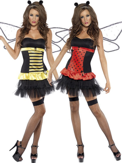 Reversible Bumble Bee / Lady Bug Costume includes, dress, wings and headpiece
