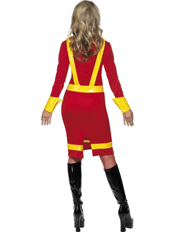 Firefighter Costume includes dress. Helmet NOT included