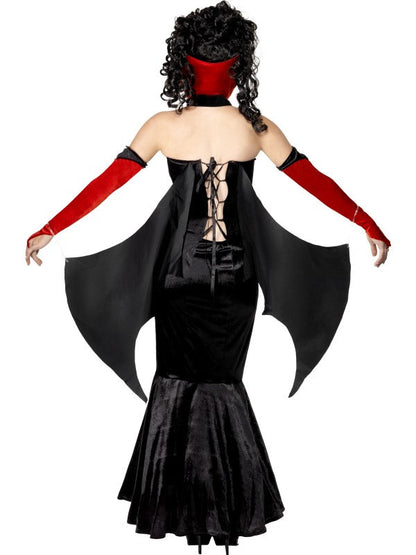 Gothic Manor Vampire Ladies Halloween Costume includes dress, collar and gloves