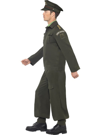 World War 2 Home Guard Fancy Dress Costume includes jacket, trousers, hat, mock shirt, tie and ankle covers