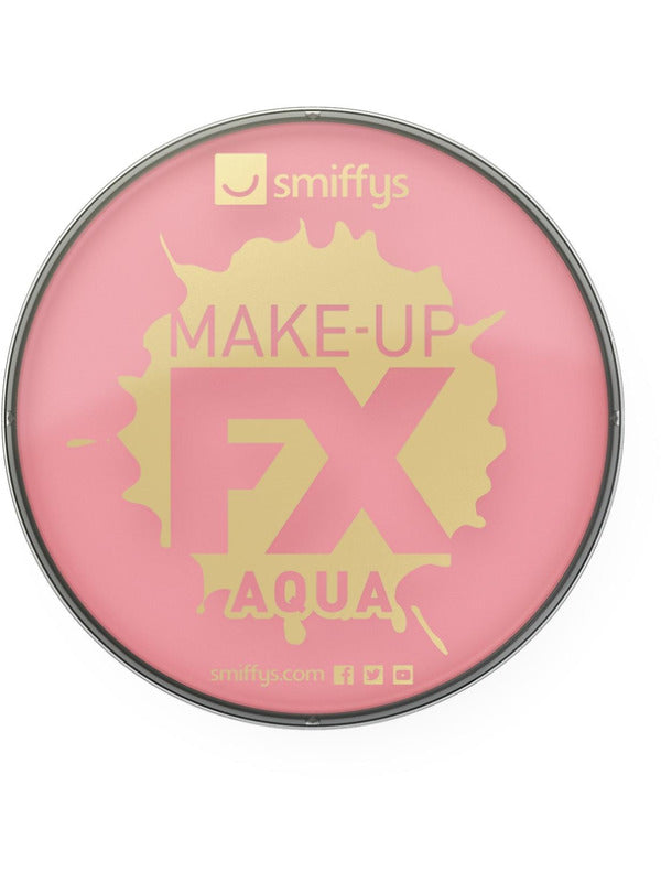 Smiffys make-up fx, aqua face and body paint. Pink. Water based. 16ml.