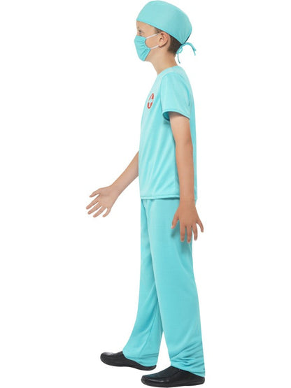 Childs Surgeon Fancy Dress Costume includes top| trousers| hat| mask and stethoscope.