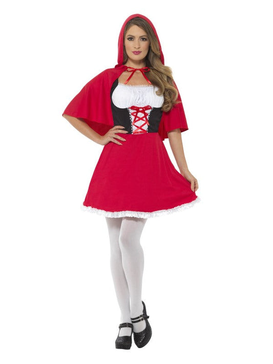 Ladies Red Riding Hood Fancy Dress Costume includes dress and cape