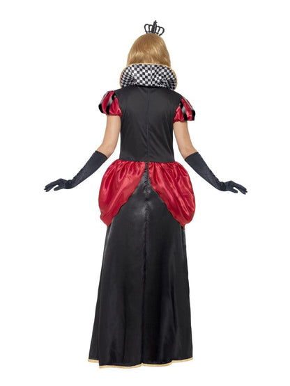 Ladies Royal Red Queen of Hearts Fancy Dress Costume includes dress and crown