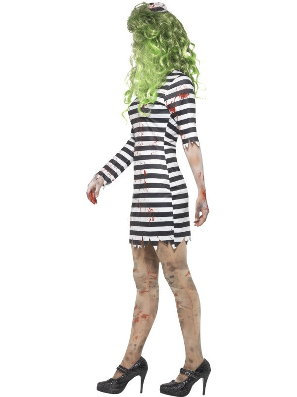 Zombie Jail Bird Ladies Halloween Costume includes dress and hat