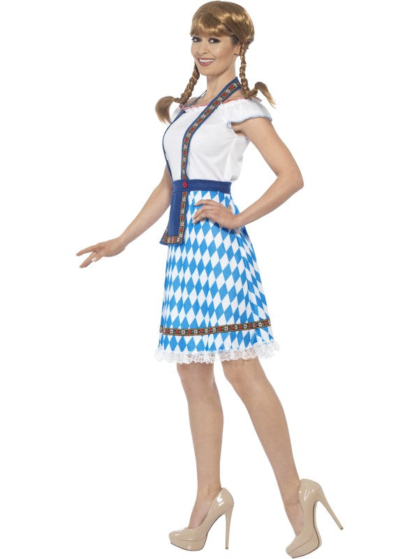 Ladies Bavarian Maid Beer Festival Fancy Dress Costume includes dress and apron