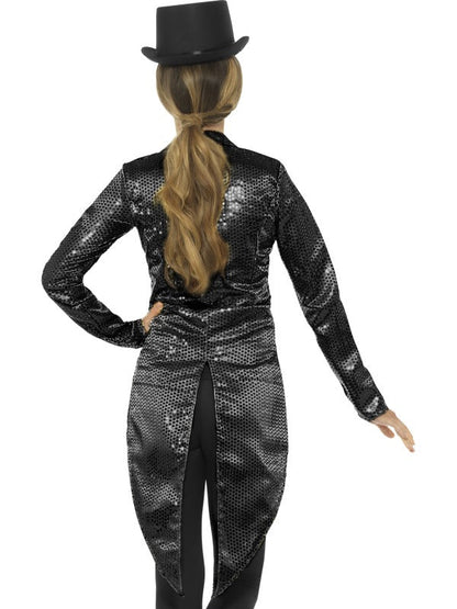 Ladies Black Sequin Tailcoat Jacket