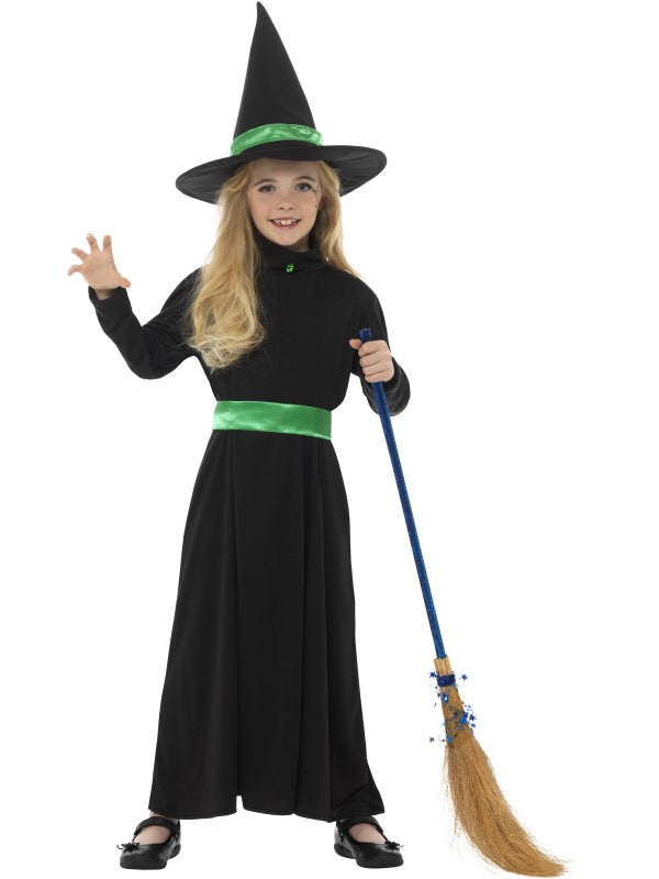 Girls Wicked Witch Halloween Costume includes dress and hat