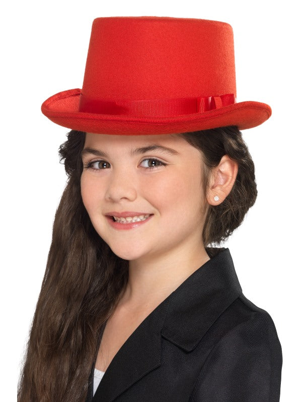 Kids Red Felt Top Hat