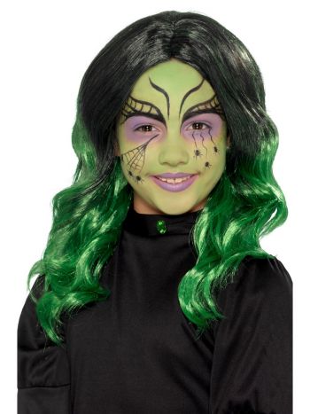 Kids Witch Wig| Black and Green