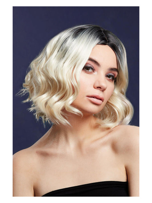 Fever Kourtney Wig, Two Toned Blend, Blonde, Curls Long Bob, Centre Parting, 30cm/12in