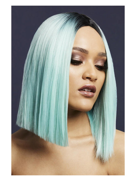 Fever Kylie Wig, Two Toned Blend, Peppermint, Inverted Long Bob, Centre Parting, 37cm/ 15in