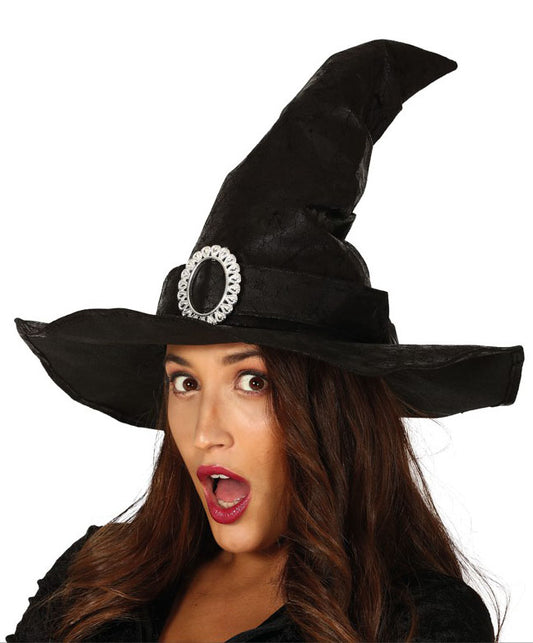Leather-like Black Witch Hat