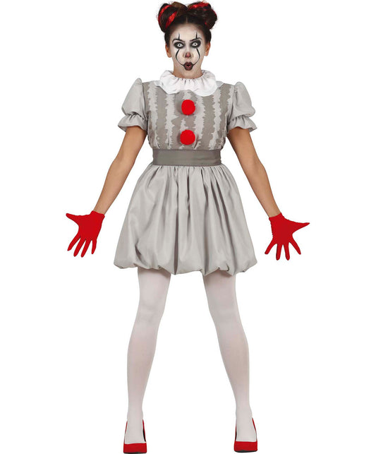 Grey Clown Lady Costume
