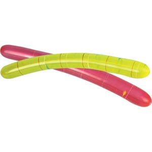 Pack of two Rocket Balloons to be inflated with the tube provided and then released to soar noisily. Assorted colours.
