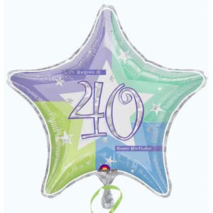 40th Shimmer Star Foil Balloon